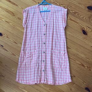 Lou & Grey Pink and Cream Linen Dress